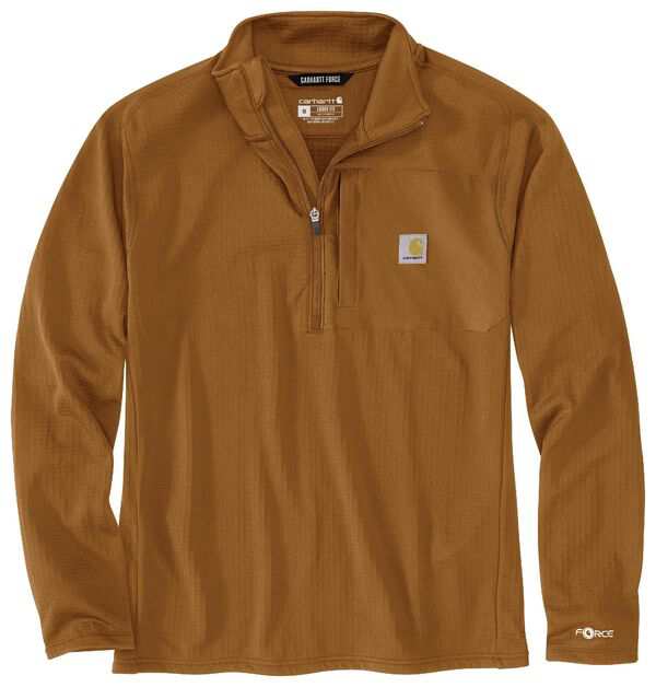 カーハート メンズ パーカー・スウェット アウター Carhartt Men's Force For Winter 1/4 Zip Sweater Carhartt Brownの通販は