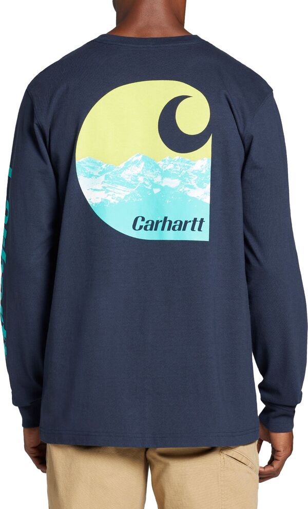カーハート メンズ Tシャツ トップス Carhartt Men's Mountain Long Sleeve T-Shirt Navyの通販は