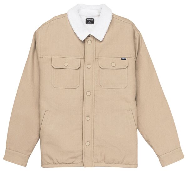 ハーレー メンズ ジャケット・ブルゾン アウター Hurley Men's Industry Sherpa Lined Canvas Jacket Khaki
