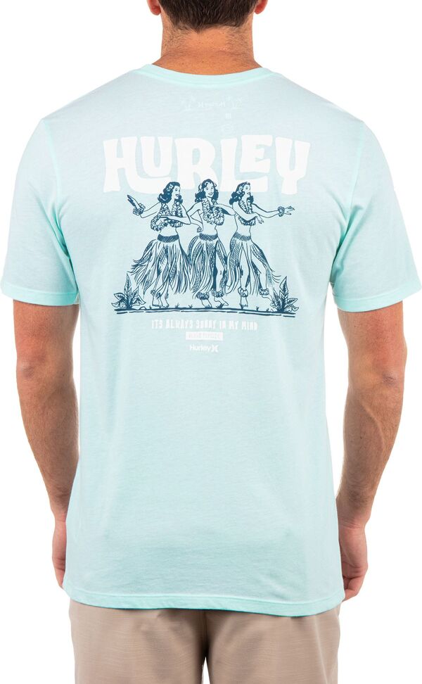 ハーレー メンズ Tシャツ トップス Hurley Men's Hula Short Sleeve T-Shirt Teal Tinted Htr
