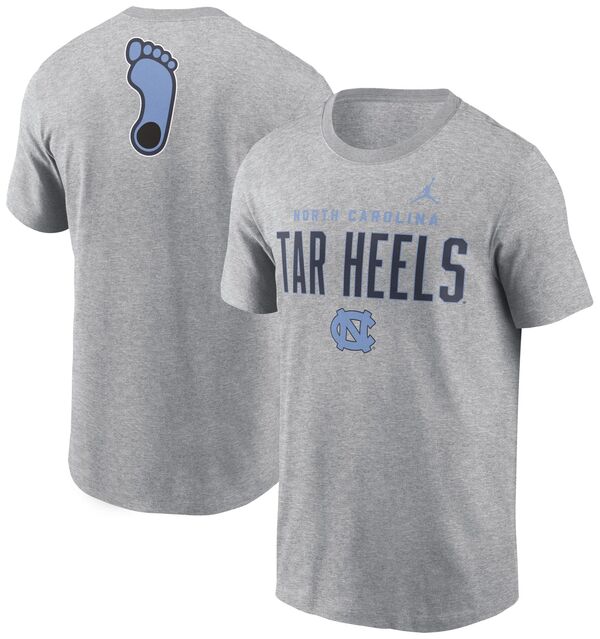 ジョーダン メンズ Tシャツ トップス Jordan Men's North Carolina Tar Heels Dark Grey Heather Double Hit Logo T-Shirtの通販は 10,380円