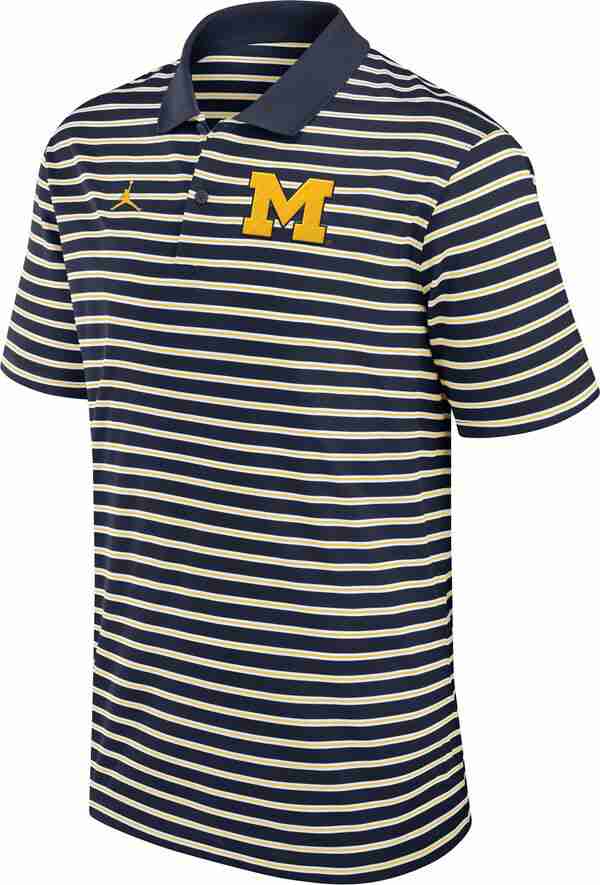 ジョーダン メンズ ポロシャツ トップス Nike Men's Michigan Wolverines Blue Dri-FIT Victory Striped Poloの通販は 16,086円