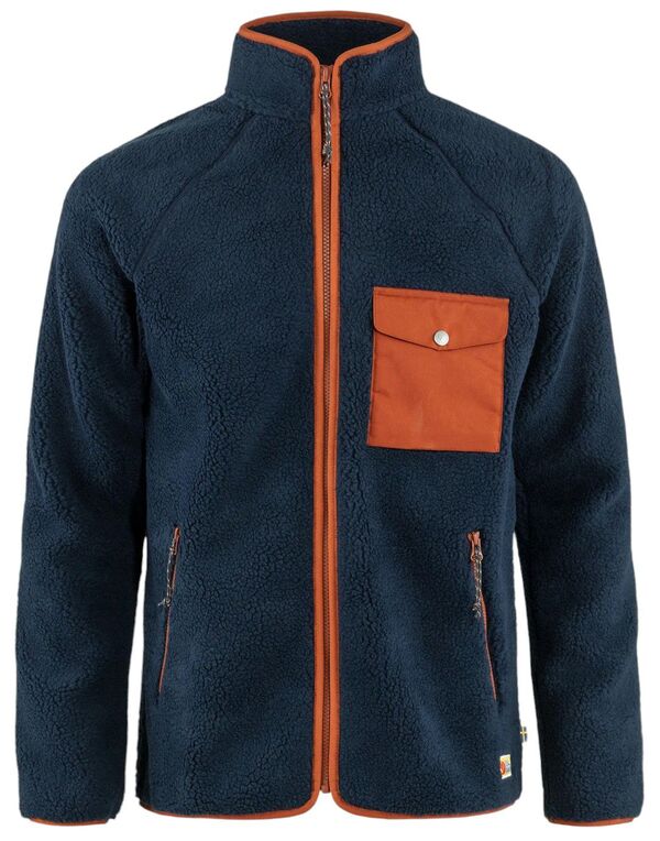 フェールラーベン メンズ パーカー・スウェット アウター Fjallraven Men's Vardag Pile Fleece Navy/Autumn Leafの通販は