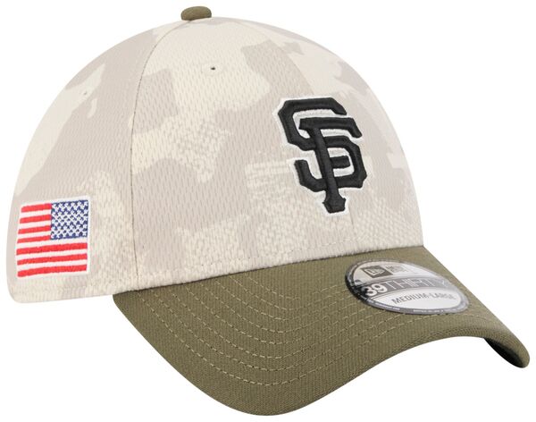 ニューエラ レディース 帽子 アクセサリー New Era Adult San Francisco Giants Khaki Armed Forces Day 2025 39Thirty Stretch Fit Hat