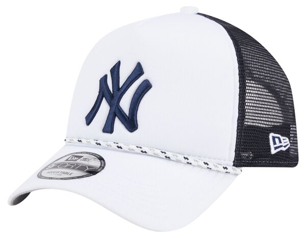 ニューエラ メンズ 帽子 アクセサリー New Era Adult New York Yankees White 9Forty Court Trucker Adjustable Hatの通販は