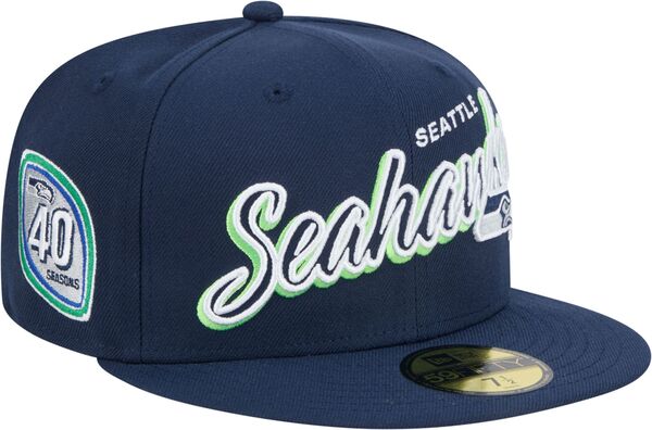 ニューエラ メンズ 帽子 アクセサリー New Era Adult Seattle Seahawks Script Team Color 59Fifty Fitted Hatの通販は
