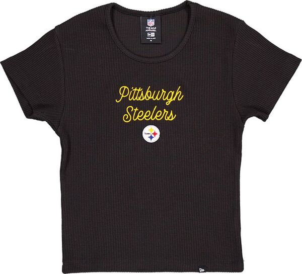 ニューエラ レディース Tシャツ トップス New Era Women's Pittsburgh Steelers Ribbed Baby Black T-Shirt 13,980円