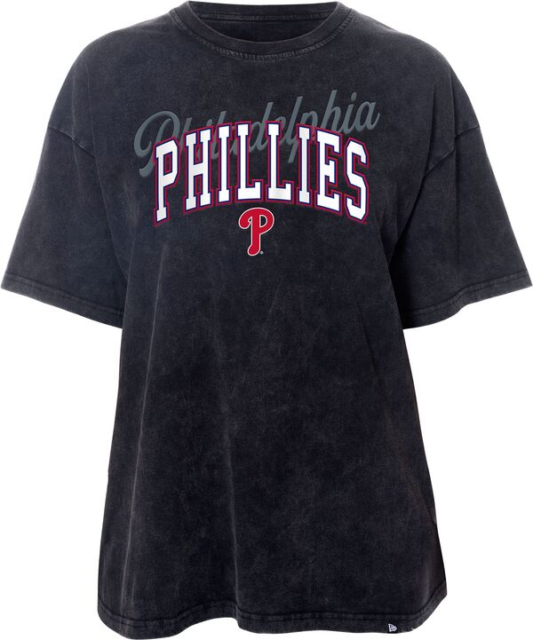 ニューエラ レディース Tシャツ トップス New Era Women's Philadelphia Phillies Black Sport Night Boxy T-Shirtの通販は