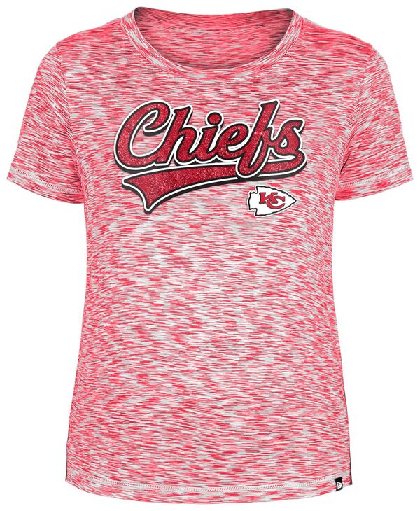 ニューエラ レディース Tシャツ トップス New Era Women's Kansas City Chiefs Space-Dye Glitter Red T-Shirtの通販は