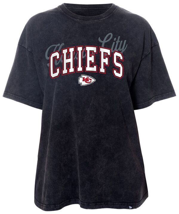 ニューエラ レディース Tシャツ トップス New Era Women's Kansas City Chiefs Wash Oversized Black T-Shirtの通販は
