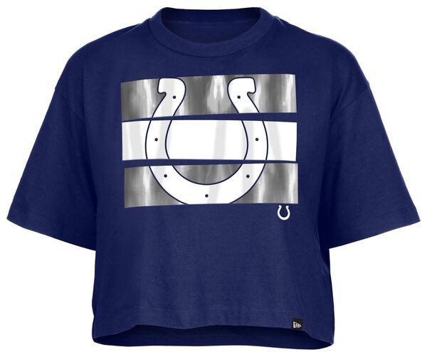 ニューエラ レディース Tシャツ トップス New Era Women's Indianapolis Colts Panel Boxy Blue T-Shirtの通販は