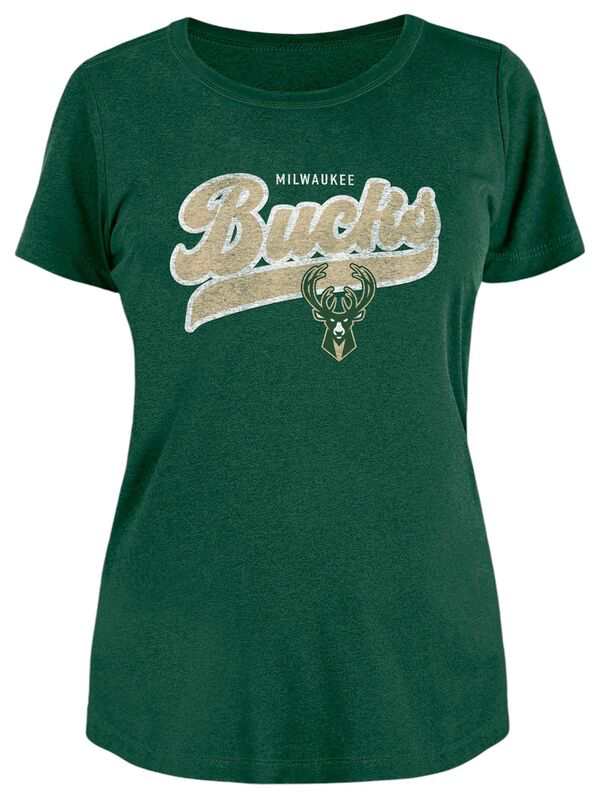 ニューエラ レディース Tシャツ トップス New Era Women's Milwaukee Bucks Script T-Shirt