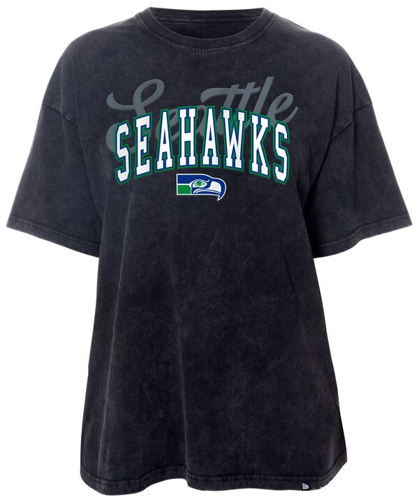 ニューエラ レディース Tシャツ トップス New Era Women's Seattle Seahawks Wash Oversized Black T-Shirt 13,480円