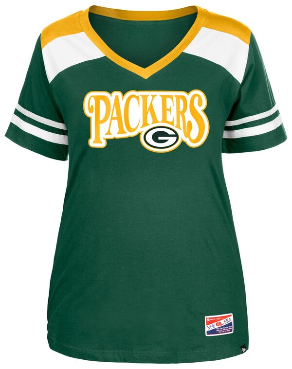 ニューエラ レディース Tシャツ トップス New Era Women's Green Bay Packers Plus Insert Dark Green T-Shirtの通販は