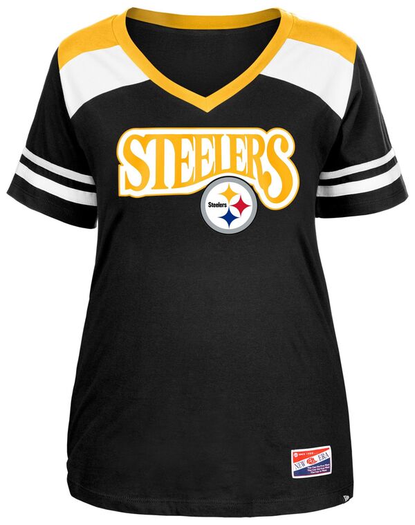ニューエラ レディース Tシャツ トップス New Era Women's Pittsburgh Steelers Plus Insert Black T-Shirtの通販は
