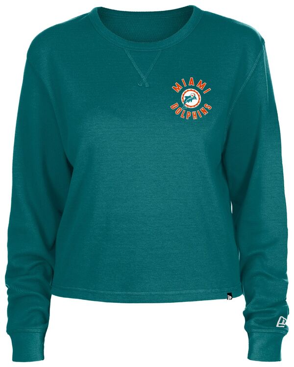 ニューエラ レディース Tシャツ トップス New Era Women's Miami Dolphins Thermal Turquoise Long Sleeve T-Shirt