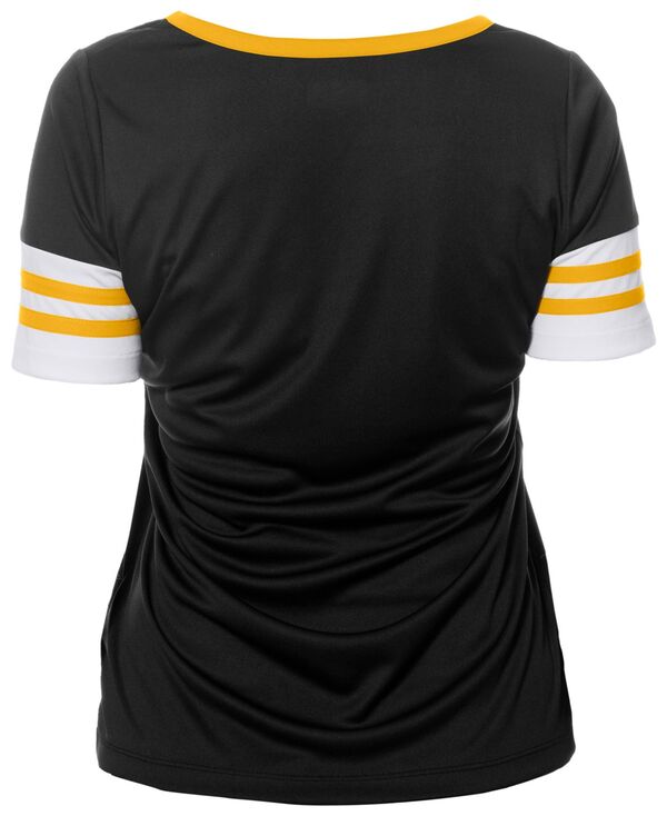 ニューエラ レディース Tシャツ トップス New Era Women's Pittsburgh Steelers Sequins Black T-Shirt