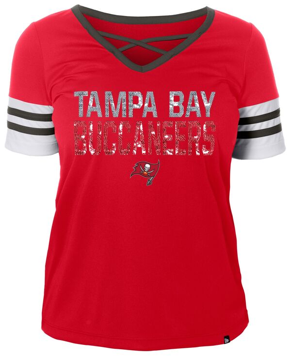 ニューエラ レディース Tシャツ トップス New Era Women's Tampa Bay Buccaneers Sequins Red T-Shirt