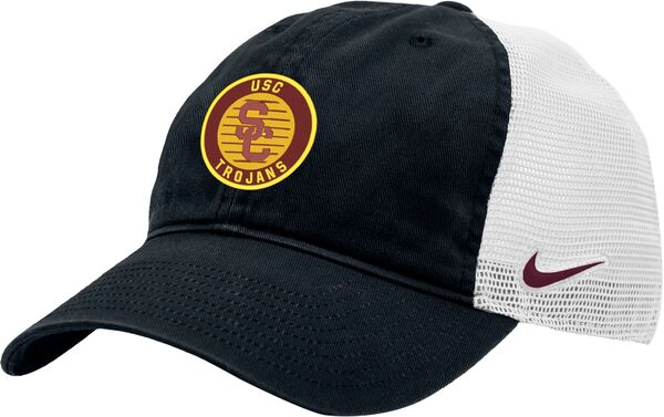ナイキ メンズ 帽子 アクセサリー Nike Men's USC Trojans Black Washed Trucker Hatの通販は