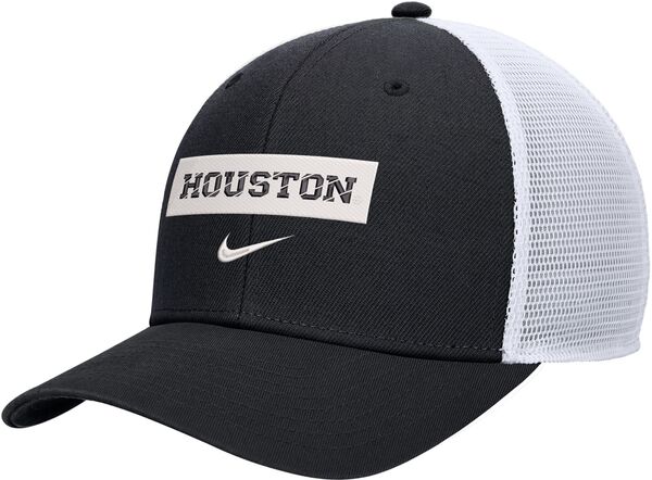 ナイキ メンズ 帽子 アクセサリー Nike Men's Houston Cougars Black Wordmark Rise Adjustable Trucker Hatの通販は