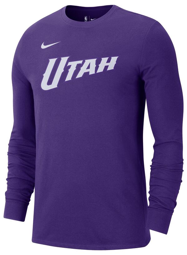 ナイキ メンズ Tシャツ トップス Nike Adult 2024-25 City Edition Utah Jazz Logo Long Sleeve T-Shirt