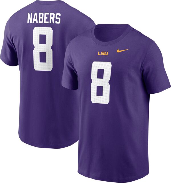 ナイキ メンズ Tシャツ トップス Nike Men's LSU Tigers Malik Nabers #8 Purple Jersey T-Shirtの通販は