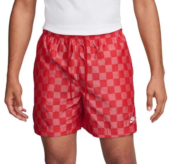 ナイキ メンズ ハーフパンツ・ショーツ ボトムス Nike Men's Club Flow Checkers Shorts University Red