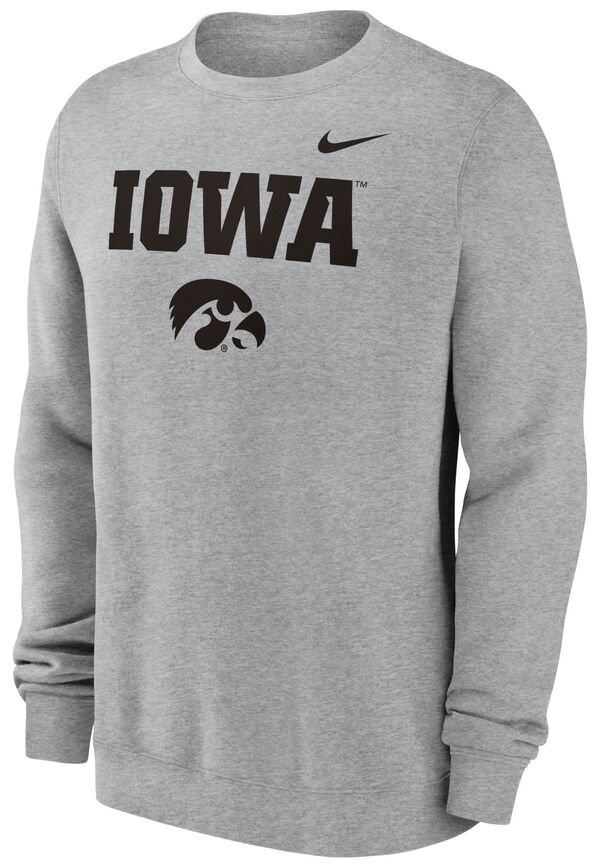 ナイキ メンズ パーカー・スウェット アウター Nike Men's Iowa Hawkeyes Dark Grey Heather Club Fleece Wordmark Crew Neck Sweatshirtの通販は 15,386円