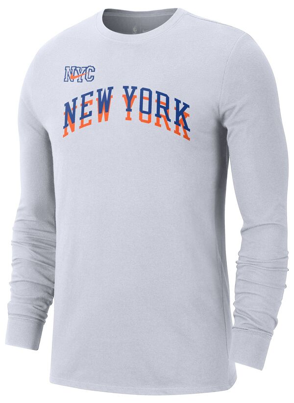 ナイキ メンズ Tシャツ トップス Nike Adult 2024-25 City Edition New York Knicks Logo Long Sleeve T-Shirtの通販は