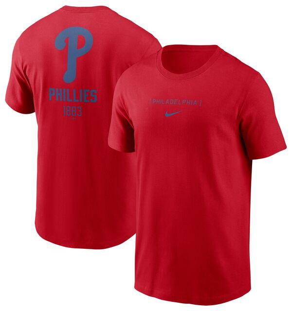 ナイキ メンズ Tシャツ トップス Nike Men's Philadelphia Phillies Red Back Stack T-Shirtの通販は