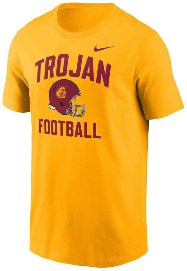ナイキ メンズ Tシャツ トップス Nike Men's USC Trojans Gold Football Helmet T-Shirtの通販は