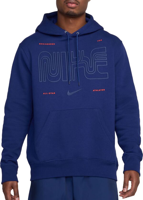 ナイキ メンズ パーカー・スウェット アウター Nike Men's Club Fleece NBA All Star Weekend Pullover Hoodie Blue Voidの通販は 16,316円