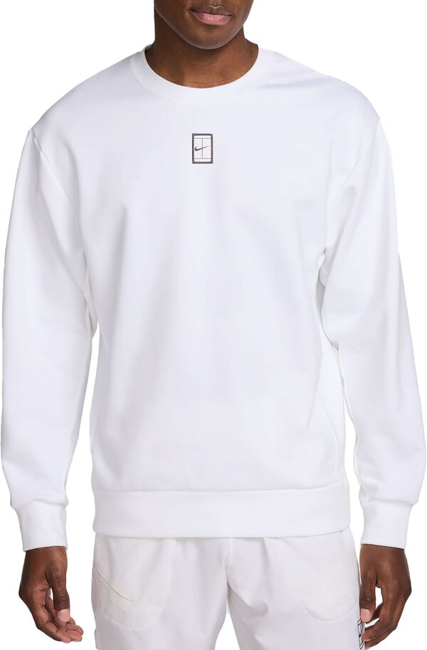 ナイキ メンズ パーカー・スウェット アウター Nike Men's NikeCourt Heritage Dri-FIT Fleece Crewneck Whiteの通販は