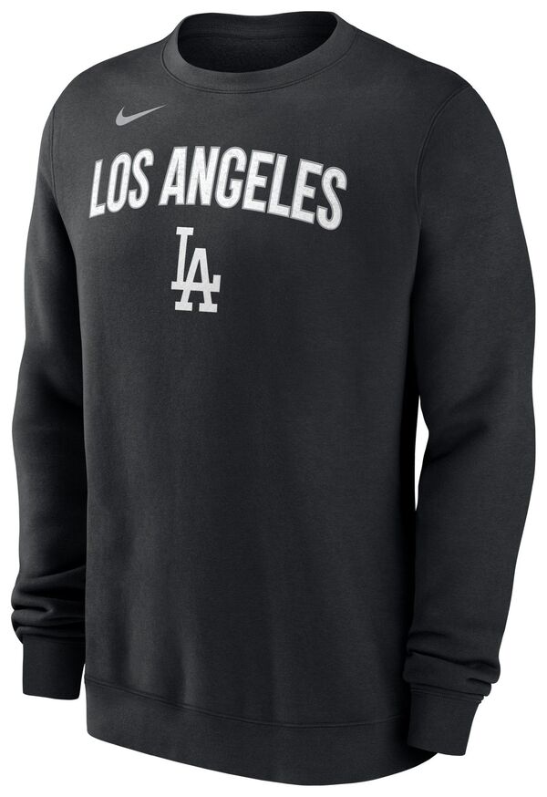 ナイキ メンズ パーカー・スウェット アウター Nike Adult Los Angeles Dodgers Fleece Black Crewneck Sweatshirt