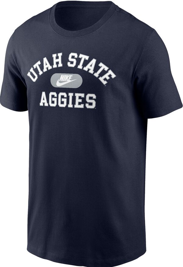 ナイキ メンズ Tシャツ トップス Nike Men's Utah State Aggies Blue Core Cotton Logo T-Shirtの通販は