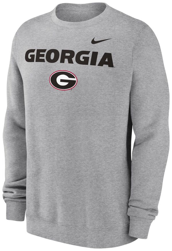 ナイキ メンズ パーカー・スウェット アウター Nike Men's Georgia Bulldogs Dark Grey Heather Club Fleece Wordmark Crew Neck Sweatshの通販は 21,980円