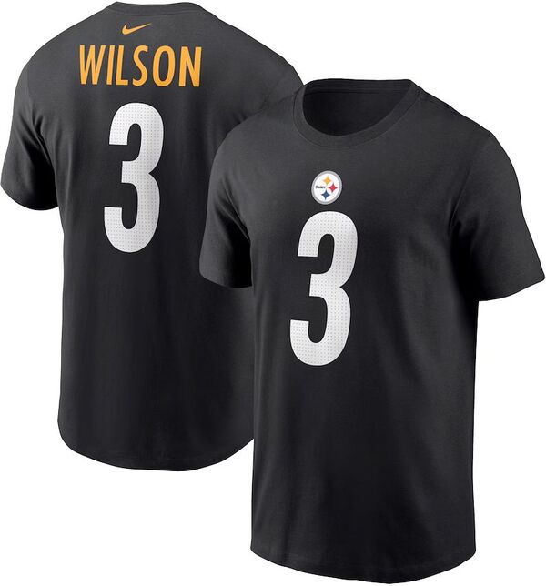 ナイキ メンズ Tシャツ トップス Nike Men's Pittsburgh Steelers Russell Wilson #3 Black T-Shirtの通販は