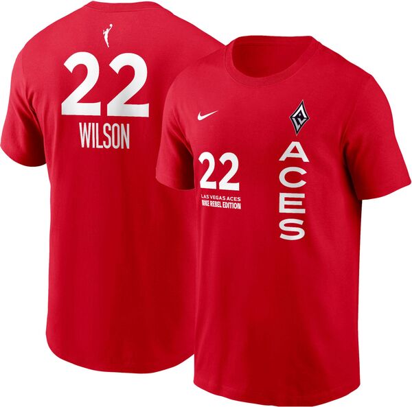 ナイキ メンズ Tシャツ トップス Nike Adult Las Vegas Aces A'ja Wilson #22 Rebel T-Shirt