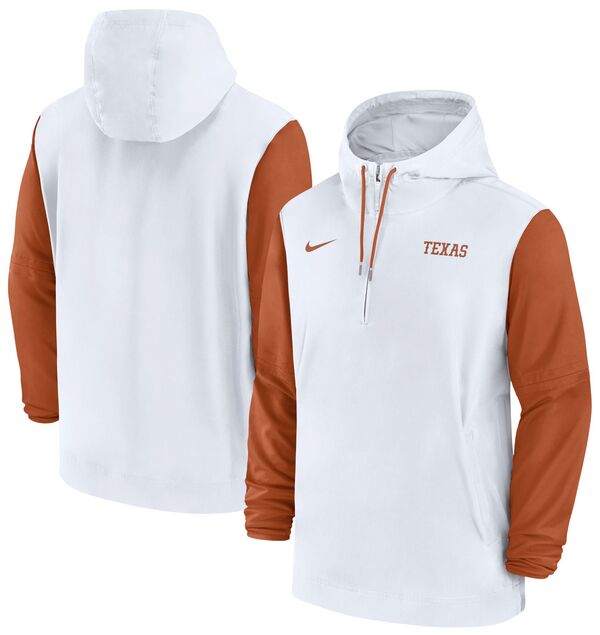 ナイキ メンズ ジャケット・ブルゾン アウター Nike Men's Texas Longhorns White/Orange Dri-FIT Lightweight Sideline Player's Jacketの通販は