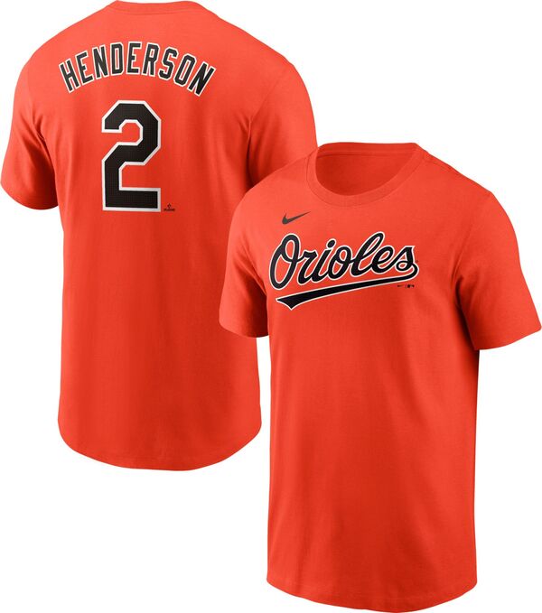 ナイキ メンズ Tシャツ トップス Nike Men's Baltimore Orioles Gunnar Henderson #2 Orange T-Shirtの通販は