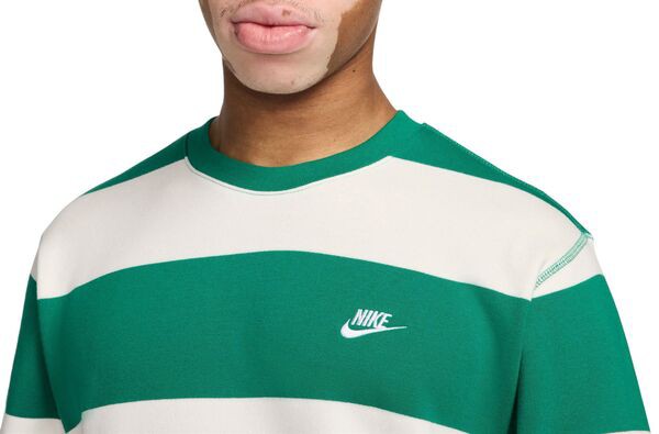 ナイキ メンズ パーカー・スウェット アウター Nike Men's Club Striped French Terry Crewneck Sweatshirt Malachite