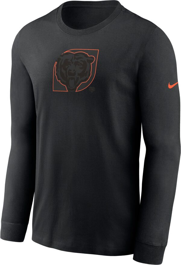 ナイキ メンズ Tシャツ トップス Nike Men's Chicago Bears Color Pop Black Long Sleeve T-Shirtの通販は