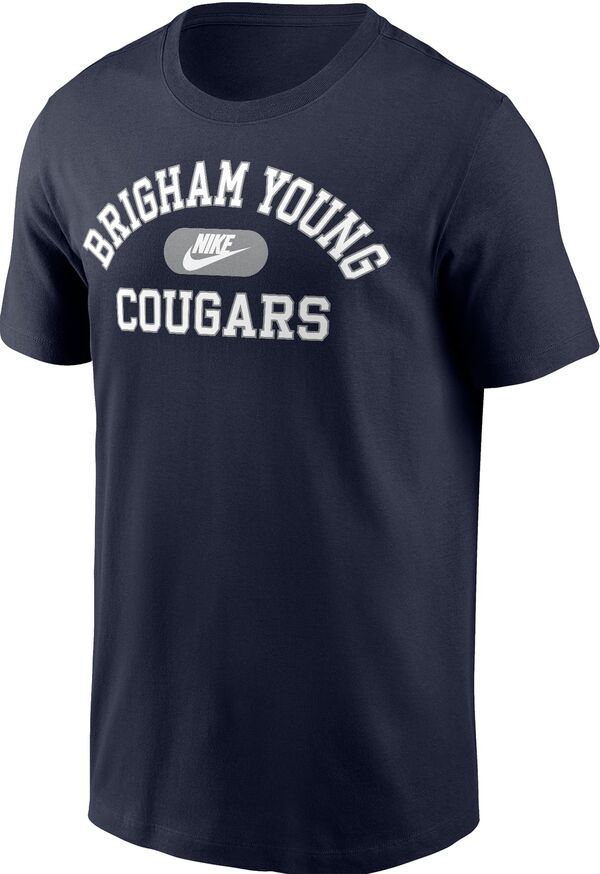 ナイキ メンズ Tシャツ トップス Nike Men's BYU Cougars Blue Core Cotton Logo T-Shirtの通販は