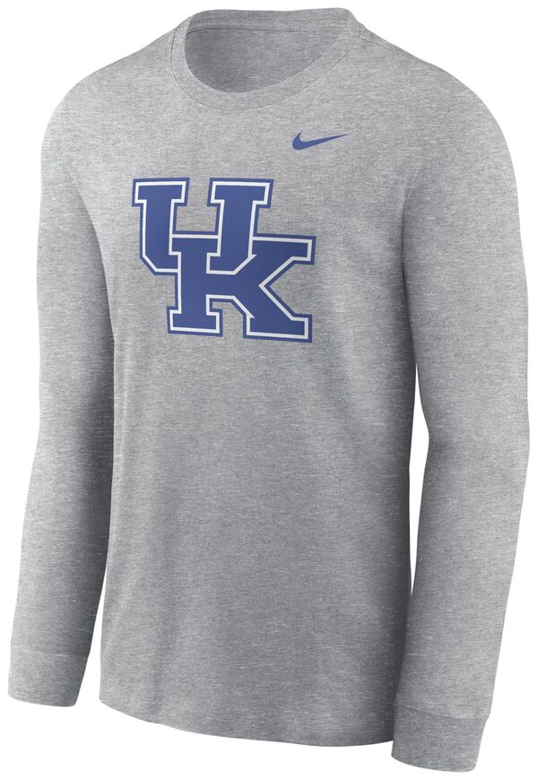 ナイキ メンズ Tシャツ トップス Nike Men's Michigan State Spartans Grey Heather Core Cotton Logo Long Sleeve T-Shirtの通販は