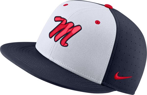 ナイキ レディース 帽子 アクセサリー Nike Men's Ole Miss Rebels White Dri-FIT Aero True Baseball Fitted Hatの通販は