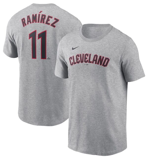 ナイキ メンズ Tシャツ トップス Nike Men's Cleveland Guardians Jose Ramirez #11 Gray T-Shirtの通販は