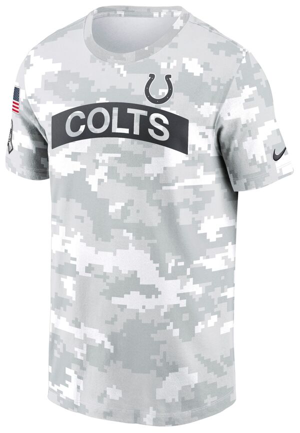 ナイキ メンズ Tシャツ トップス Nike Men's Indianapolis Colts Salute to Service 2024 White Camo T-Shirt