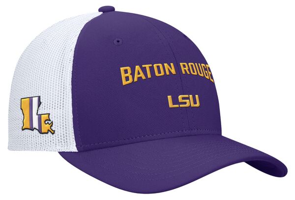 ナイキ メンズ 帽子 アクセサリー Nike Men's LSU Tigers Purple Rise Adjustable Trucker Hatの通販は