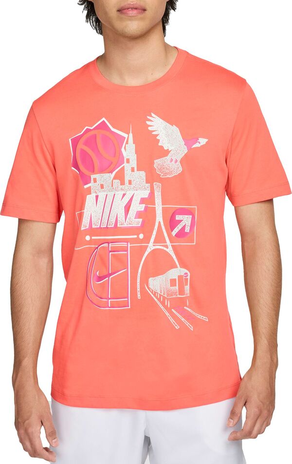 ナイキ メンズ Tシャツ トップス Nike Men's NikeCourt Dri-FIT US Open Tennis T-Shirt Light Wild Mangoの通販は