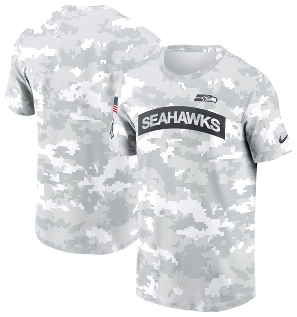 ナイキ メンズ Tシャツ トップス Nike Men's Seattle Seahawks Salute to Service 2024 White Camo T-Shirtの通販は